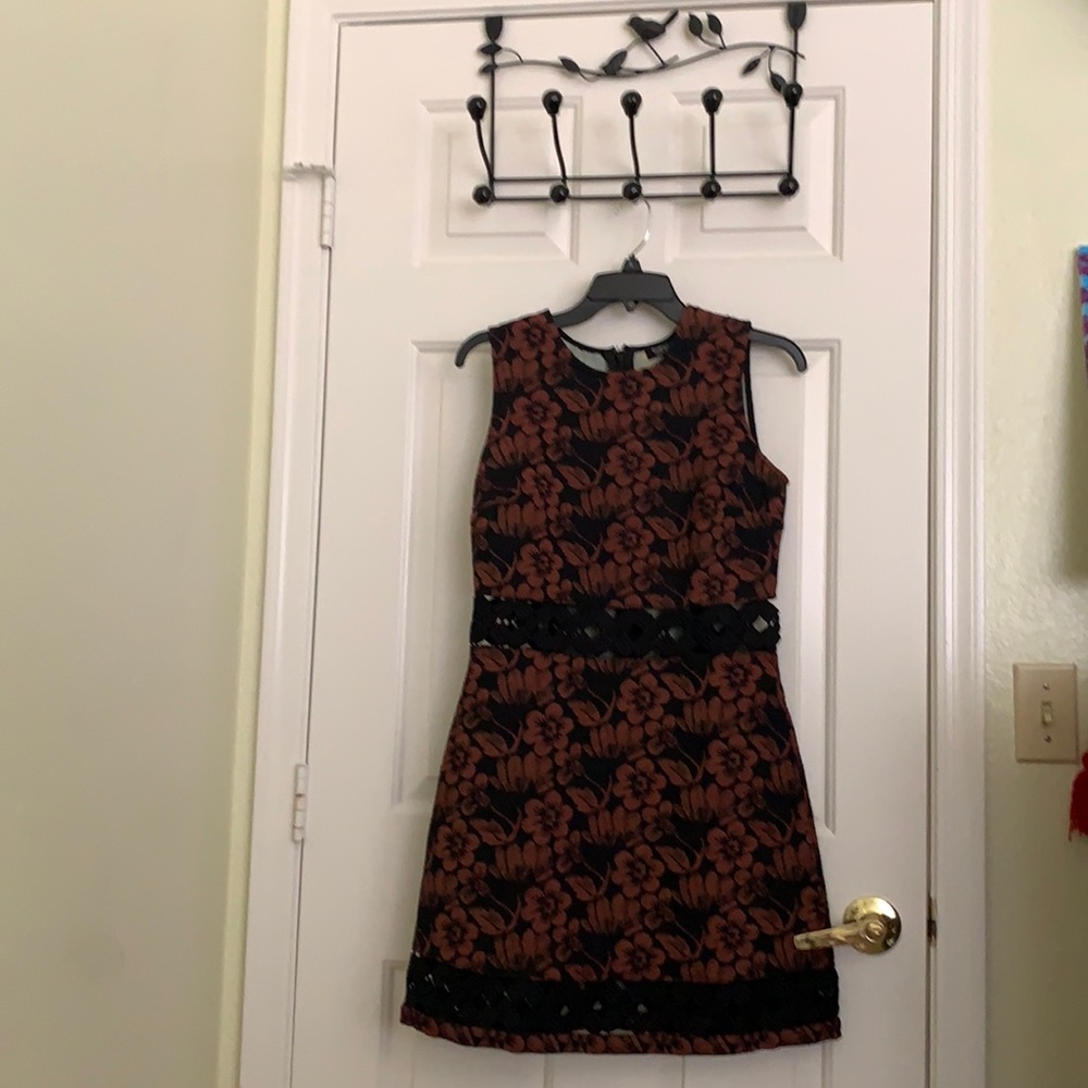 Topshop Dress 6 Floral Cut Out A-Line Mod - Picture 12 of 15